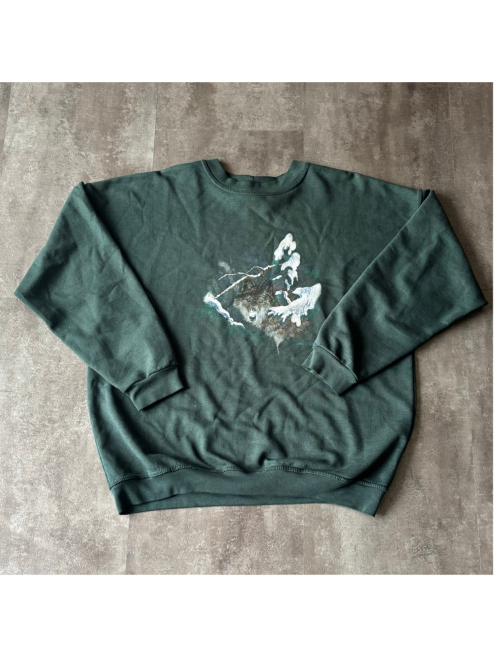Vintage Northern Reflections Wolf Sweater Mens Large Green
